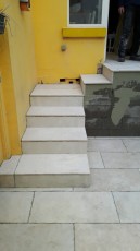 Aménagement escalier accès terrasse- dallage céramique